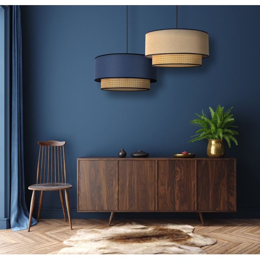 Duolla - Luster na sajli BOHO 1xE27/15W/230V pr. 45 cm bež/ratan