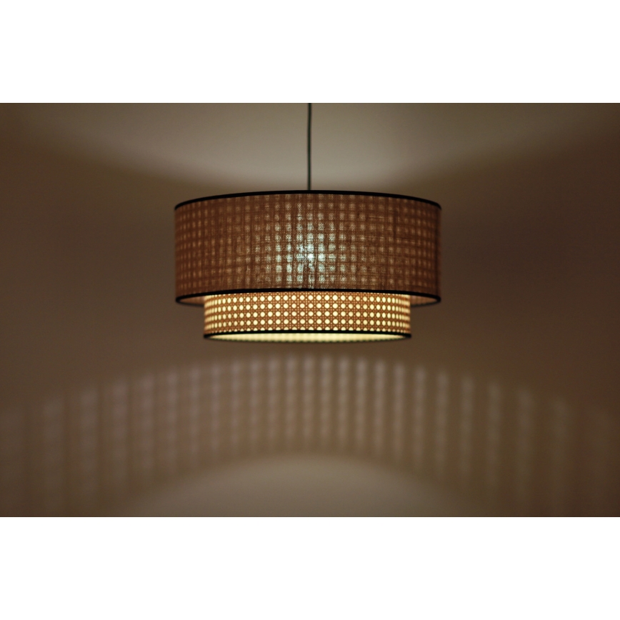 Duolla - Luster na sajli BOHO 1xE27/15W/230V pr. 45 cm bež/ratan