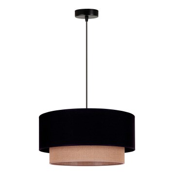 Duolla - Luster na sajli BOHO 1xE27/15W/230V pr. 45 cm crno/braon