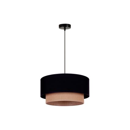 Duolla - Luster na sajli BOHO 1xE27/15W/230V pr. 45 cm crno/braon