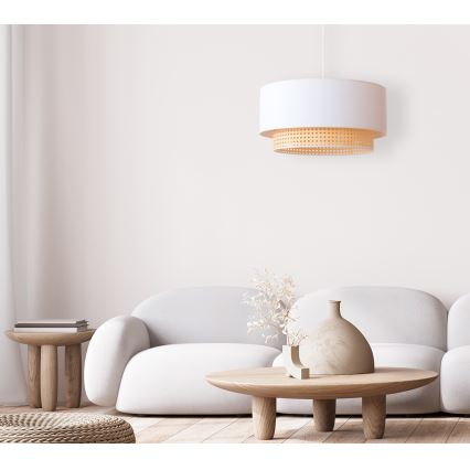 Duolla - Luster na sajli BOHO 1xE27/15W/230V pr. 45 cm kremasta/ratan