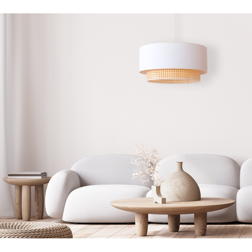 Duolla - Luster na sajli BOHO 1xE27/15W/230V pr. 45 cm kremasta/ratan