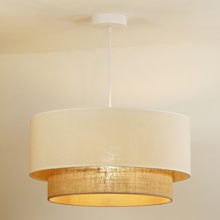 Duolla - Luster na sajli BOHO 1xE27/15W/230V pr. 60 cm bež/braon