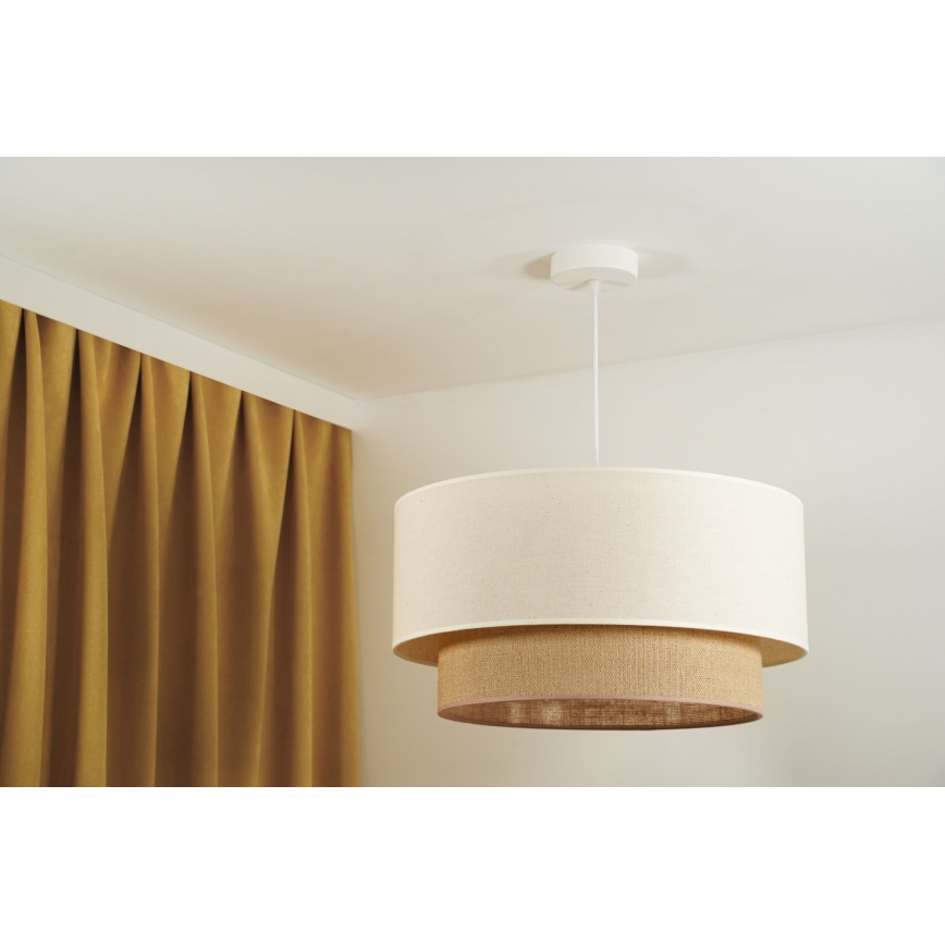 Duolla - Luster na sajli BOHO 1xE27/15W/230V pr. 60 cm bež/braon