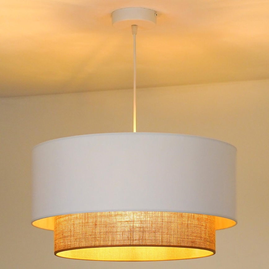 Duolla - Luster na sajli BOHO 1xE27/15W/230V prečnik 45 cm bela/smeđa