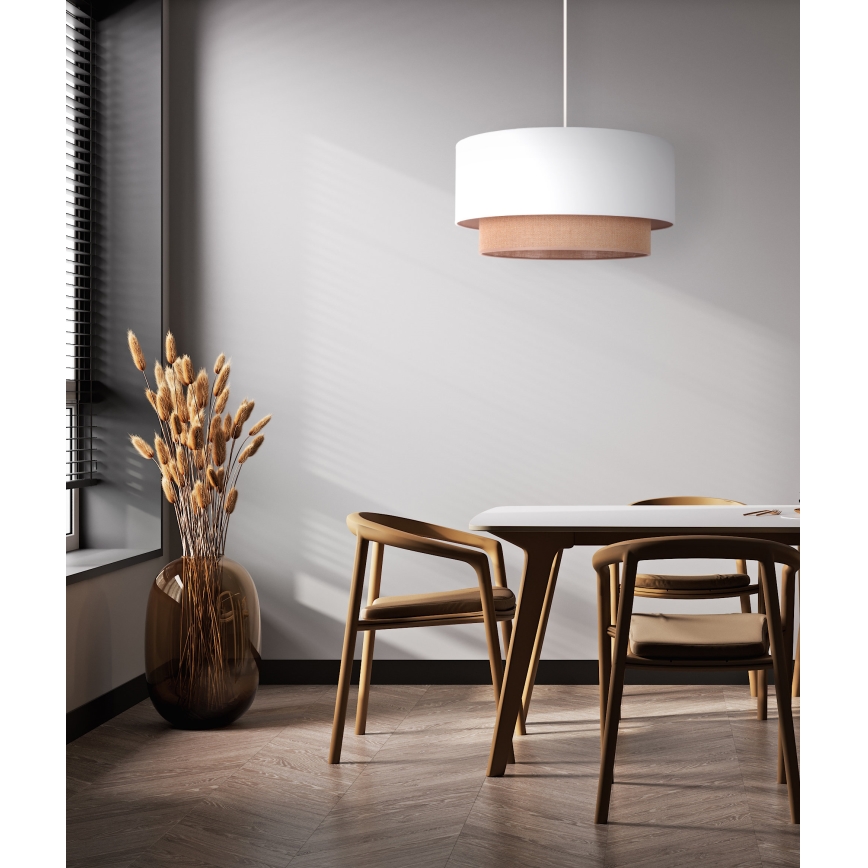 Duolla - Luster na sajli BOHO 1xE27/15W/230V prečnik 45 cm bela/smeđa