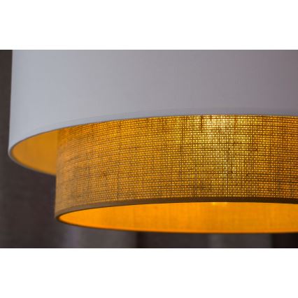 Duolla - Luster na sajli BOHO 1xE27/15W/230V prečnik 45 cm bela/smeđa