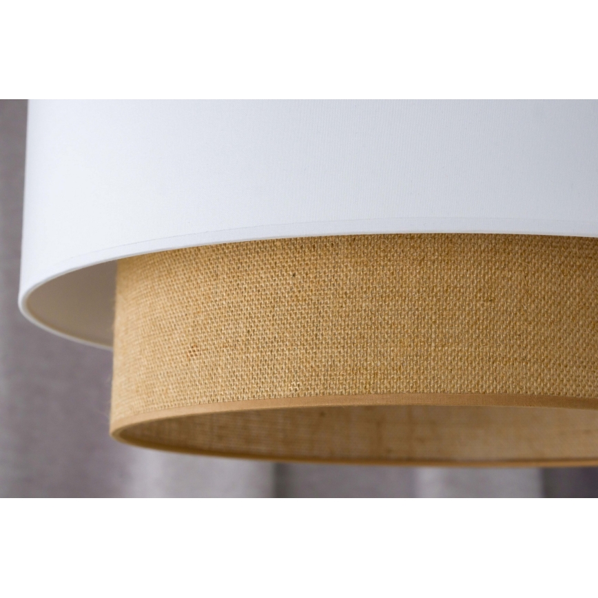 Duolla - Luster na sajli BOHO 1xE27/15W/230V prečnik 45 cm bela/smeđa