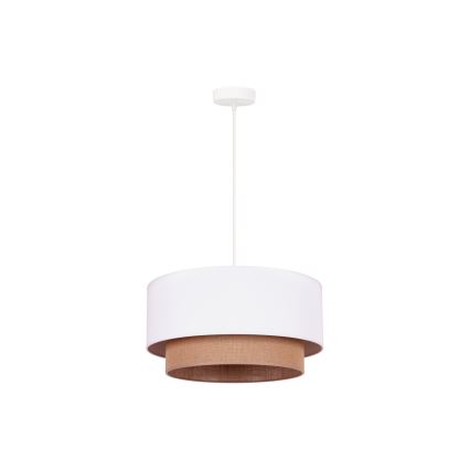 Duolla - Luster na sajli BOHO 1xE27/15W/230V prečnik 45 cm bela/smeđa