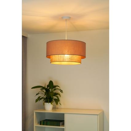 Duolla - Luster na sajli BOHO 1xE27/15W/230V prečnik 45 cm bež/braon