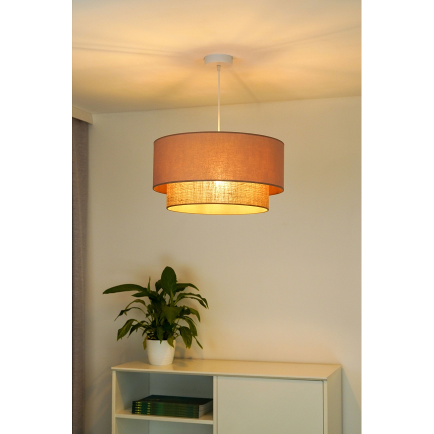 Duolla - Luster na sajli BOHO 1xE27/15W/230V prečnik 45 cm bež/braon