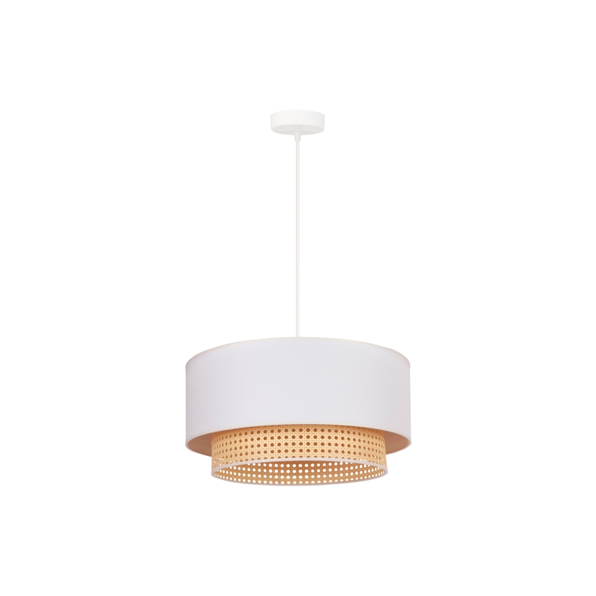 Duolla - Luster na sajli BOHO 1xE27/15W/230V prečnik 45 cm krem/ratan