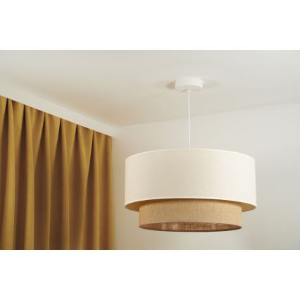 Duolla - Luster na sajli BOHO 1xE27/15W/230V prečnika 60 cm bež/braon