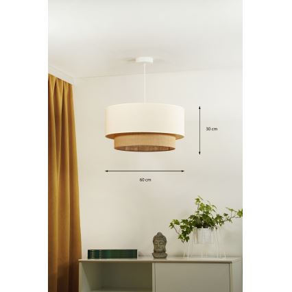 Duolla - Luster na sajli BOHO 1xE27/15W/230V prečnika 60 cm bež/braon