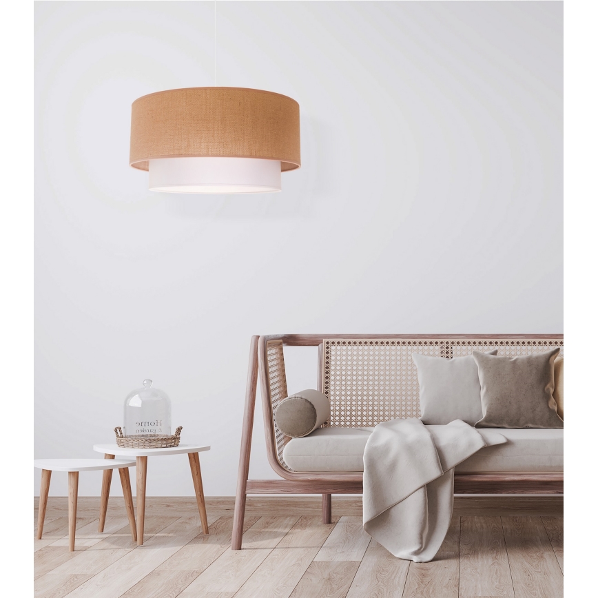Duolla - Luster na sajli BOHO 1xE27/40W/230V pr. 45 cm bež/bela