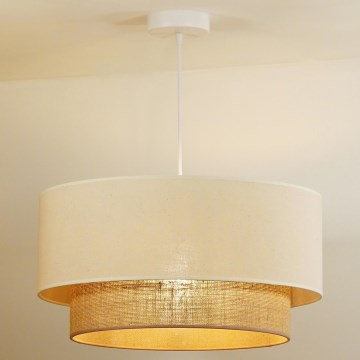 Duolla - Luster na sajli BOHO 1xE27/40W/230V pr. 45 cm kremasta/braon