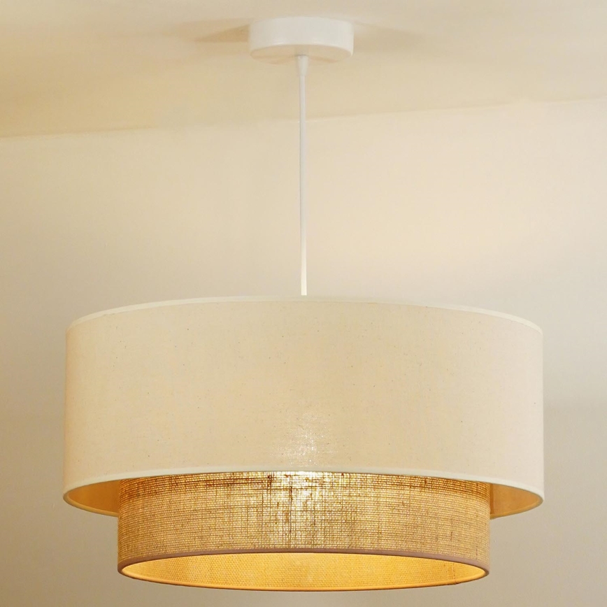 Duolla - Luster na sajli BOHO 1xE27/40W/230V pr. 45 cm kremasta/braon