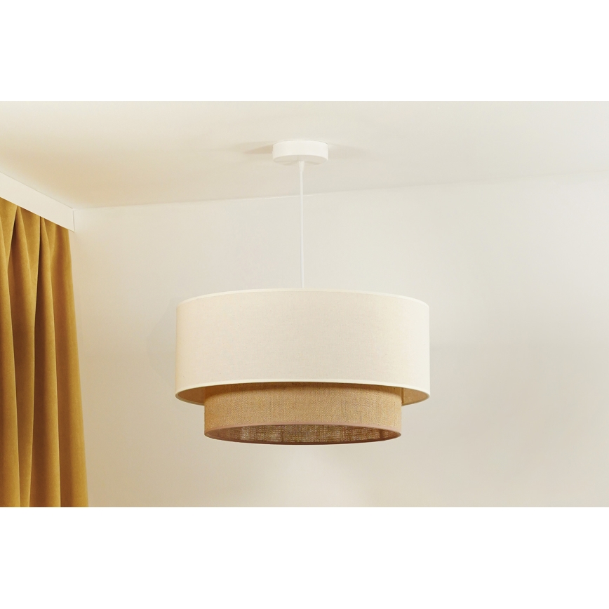Duolla - Luster na sajli BOHO 1xE27/40W/230V pr. 45 cm kremasta/braon