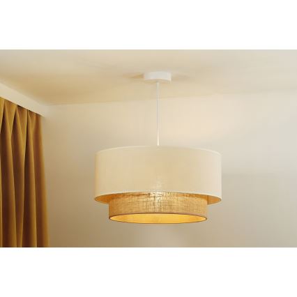 Duolla - Luster na sajli BOHO 1xE27/40W/230V pr. 45 cm kremasta/braon