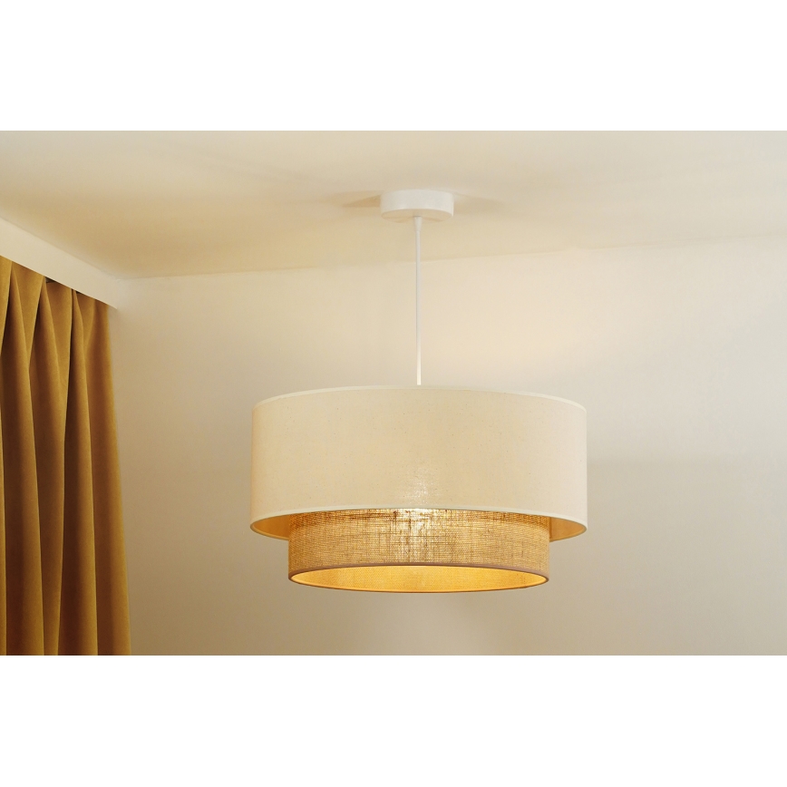 Duolla - Luster na sajli BOHO 1xE27/40W/230V pr. 45 cm kremasta/braon