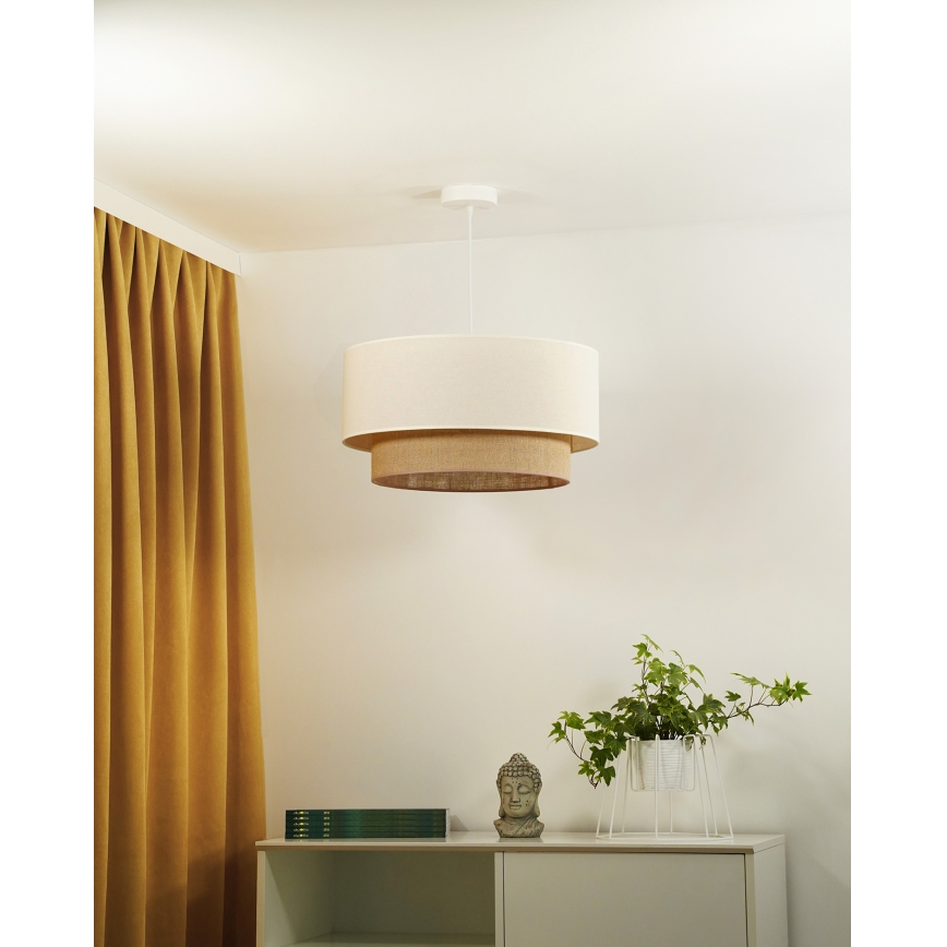 Duolla - Luster na sajli BOHO 1xE27/40W/230V pr. 45 cm kremasta/braon