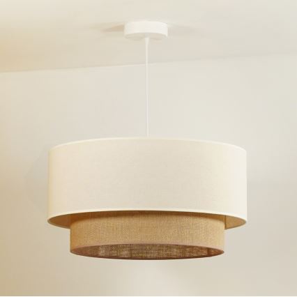 Duolla - Luster na sajli BOHO 1xE27/40W/230V pr. 45 cm kremasta/braon