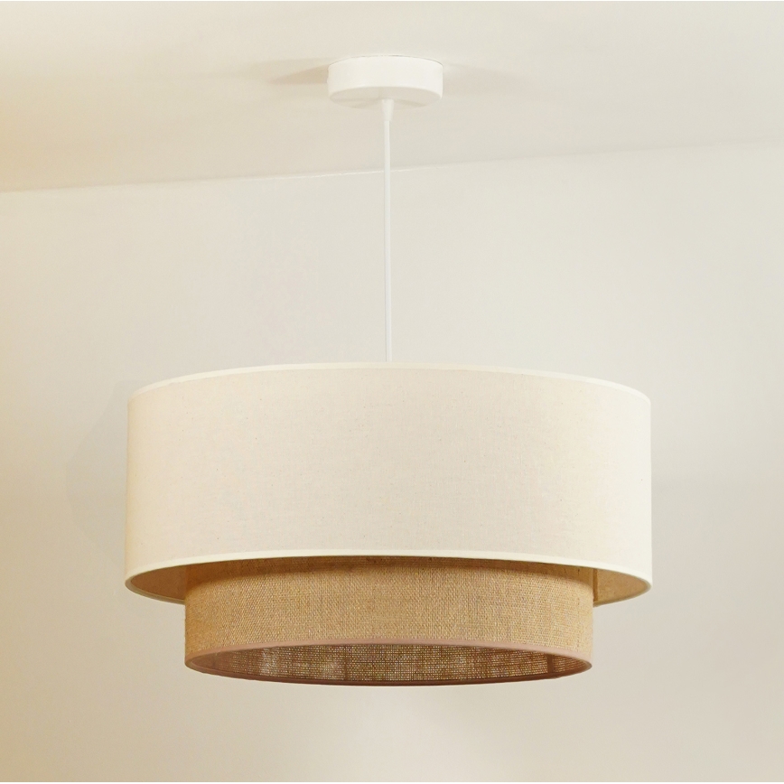 Duolla - Luster na sajli BOHO 1xE27/40W/230V pr. 45 cm kremasta/braon