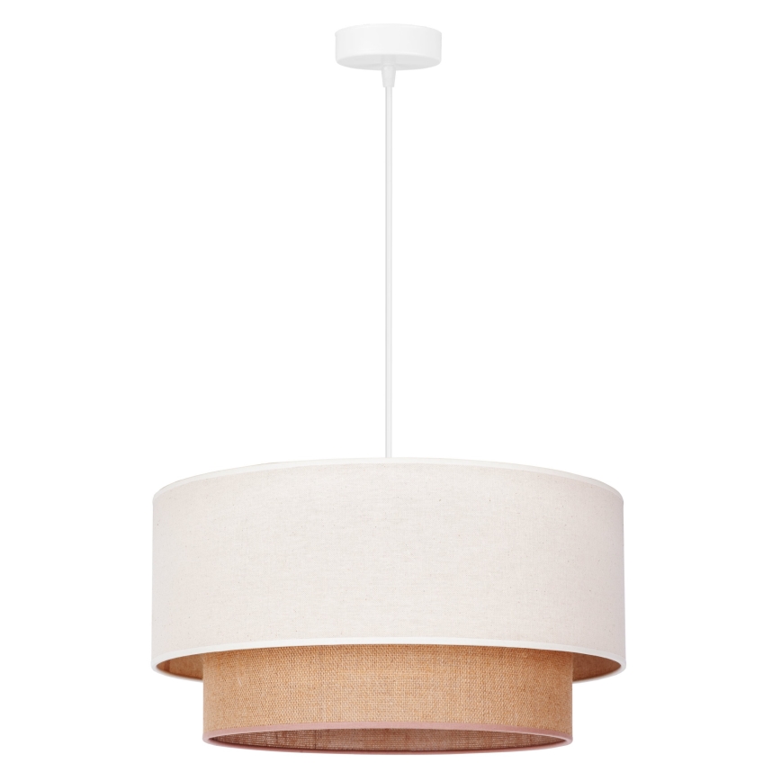 Duolla - Luster na sajli BOHO 1xE27/40W/230V pr. 45 cm kremasta/braon