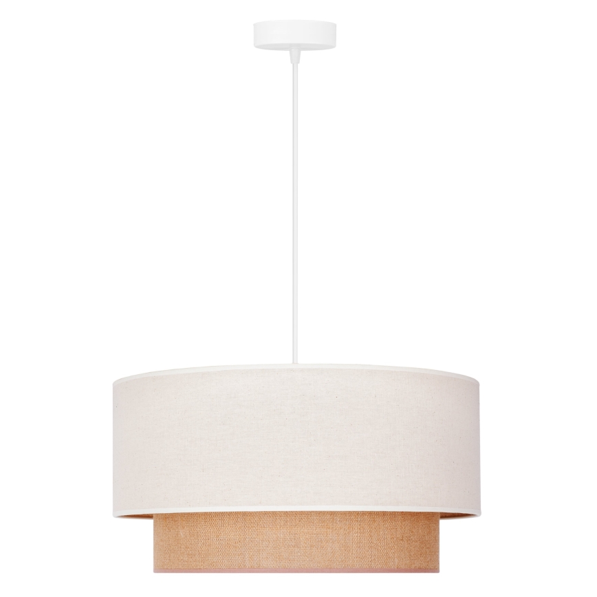 Duolla - Luster na sajli BOHO 1xE27/40W/230V pr. 45 cm kremasta/braon