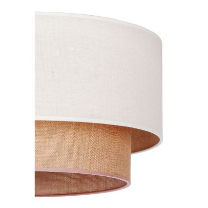Duolla - Luster na sajli BOHO 1xE27/40W/230V pr. 45 cm kremasta/braon