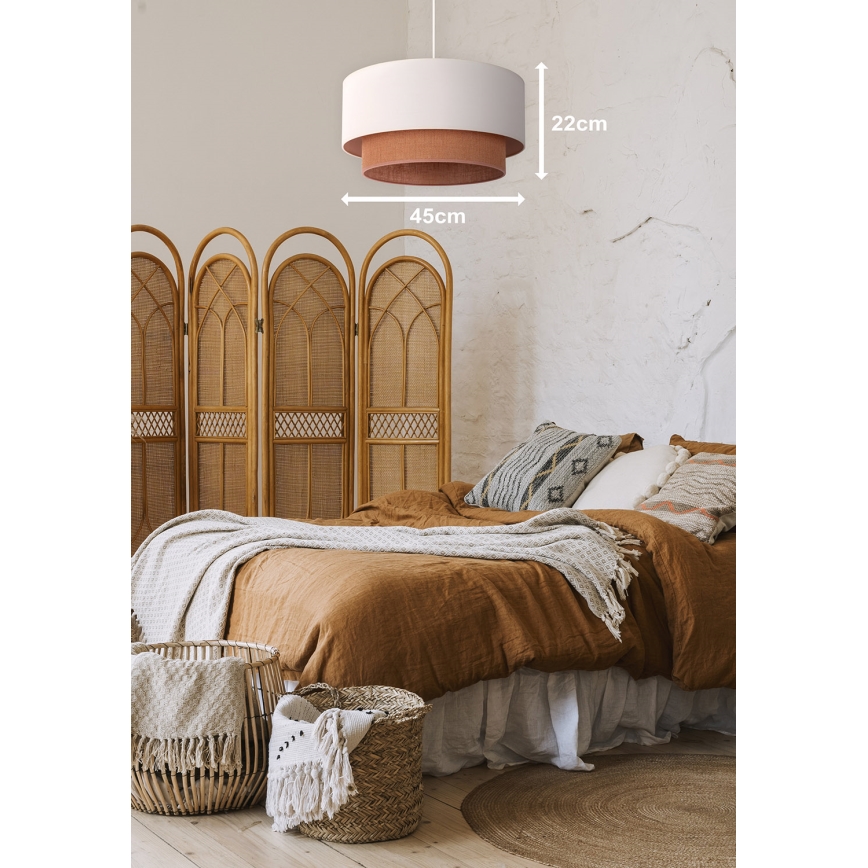 Duolla - Luster na sajli BOHO 1xE27/40W/230V pr. 45 cm kremasta/braon