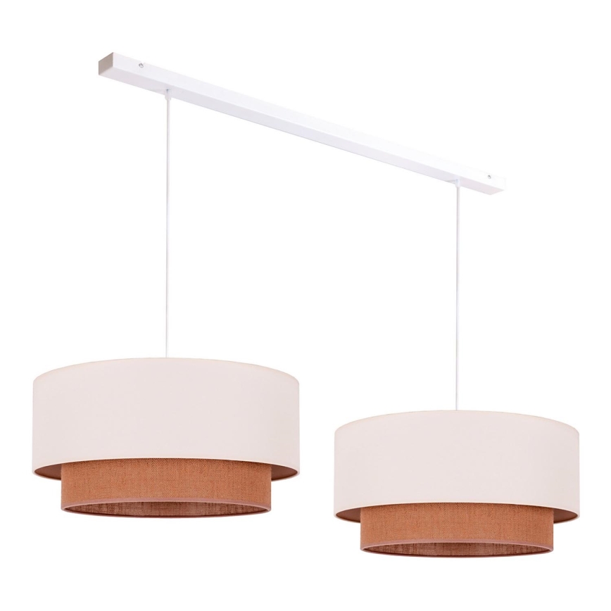 Duolla - Luster na sajli BOHO 2xE27/15W/230V bež/braon