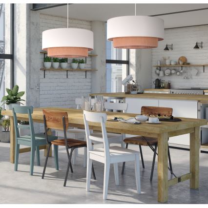 Duolla - Luster na sajli BOHO 2xE27/15W/230V bež/braon
