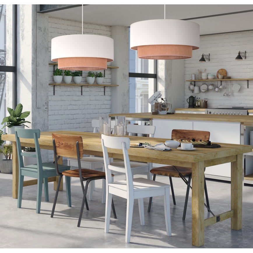 Duolla - Luster na sajli BOHO 2xE27/15W/230V bež/braon