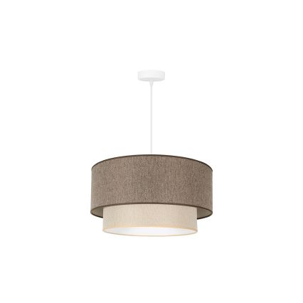 Duolla - Luster na sajli BOHO ECO RECYCLING 1xE27/15W/230V pr. 45 cm braon/kremasta