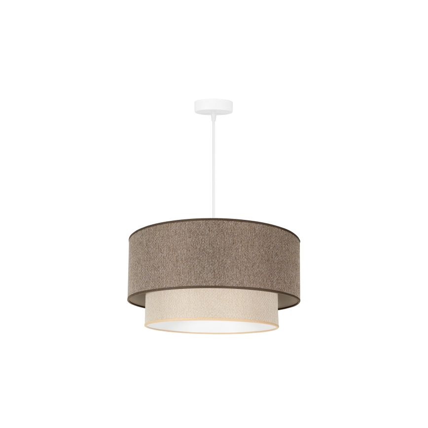 Duolla - Luster na sajli BOHO ECO RECYCLING 1xE27/15W/230V pr. 45 cm braon/kremasta
