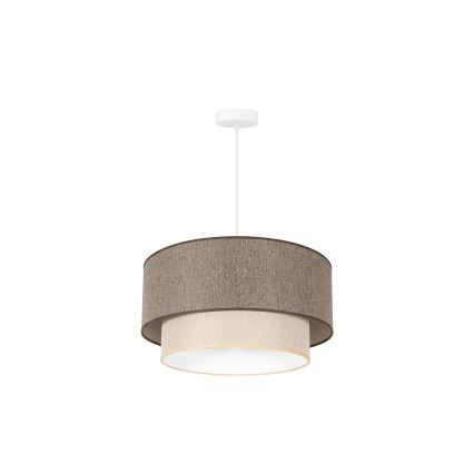 Duolla - Luster na sajli BOHO ECO RECYCLING 1xE27/15W/230V pr. 45 cm braon/kremasta