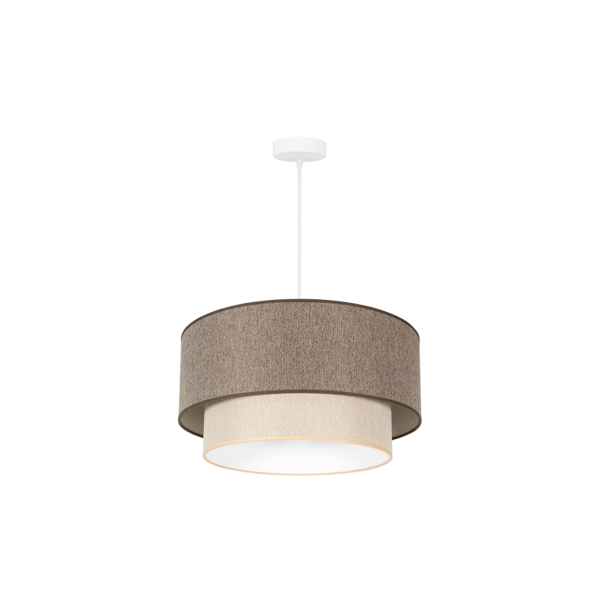 Duolla - Luster na sajli BOHO ECO RECYCLING 1xE27/15W/230V pr. 45 cm braon/kremasta