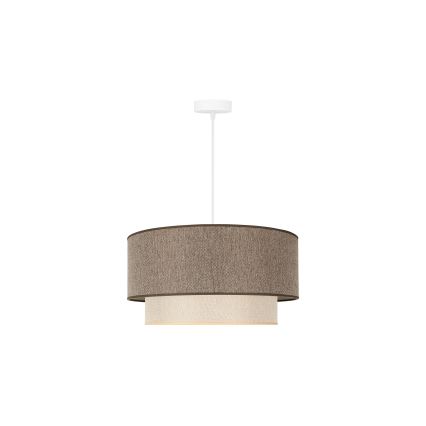 Duolla - Luster na sajli BOHO ECO RECYCLING 1xE27/15W/230V pr. 45 cm braon/kremasta