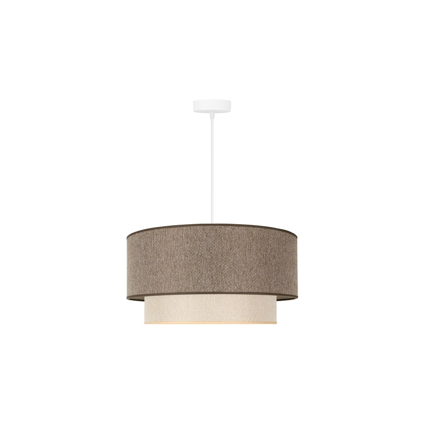 Duolla - Luster na sajli BOHO ECO RECYCLING 1xE27/15W/230V pr. 45 cm braon/kremasta