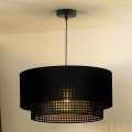 Duolla - Luster na sajli BOHO RATTAN 1xE27/15W/230V pr. 45 cm crno