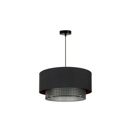 Duolla - Luster na sajli BOHO RATTAN 1xE27/15W/230V pr. 45 cm crno