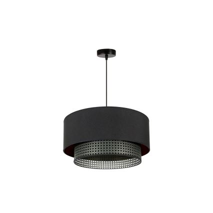 Duolla - Luster na sajli BOHO RATTAN 1xE27/15W/230V pr. 45 cm crno