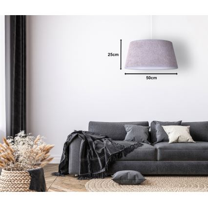 Duolla - Luster na sajli BOUCLE 1xE27/15W/230V pr. 50 cm sivo