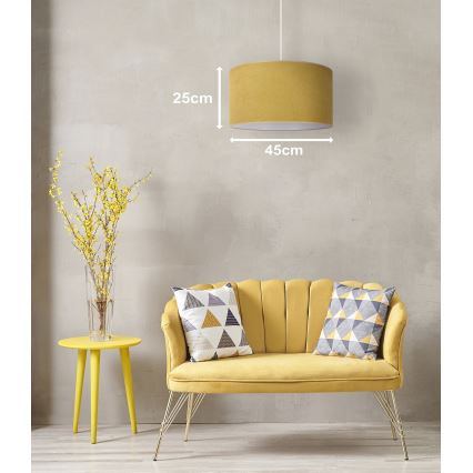 Duolla - Luster na sajli BRISTOL 1xE27/15W/230V pr. 45 cm žuta/bela