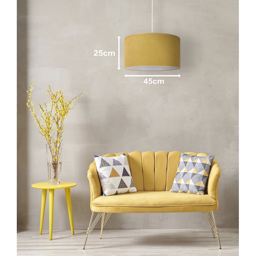 Duolla - Luster na sajli BRISTOL 1xE27/15W/230V pr. 45 cm žuta/bela