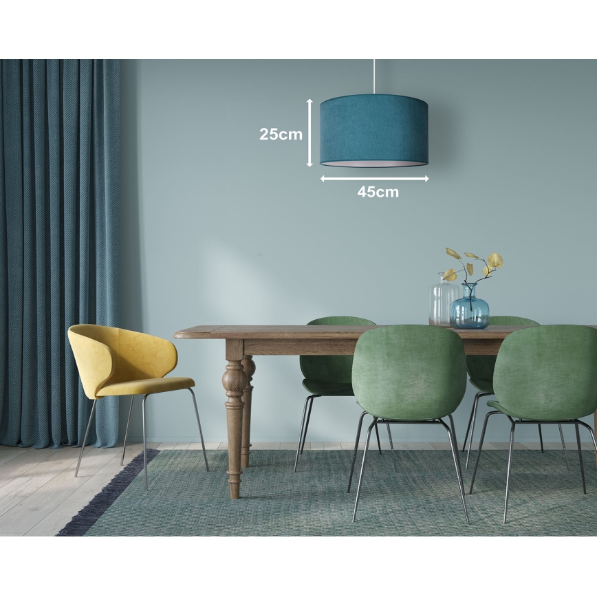 Duolla - Luster na sajli BRISTOL 1xE27/40W/230V prečnik 45 cm tirkizna