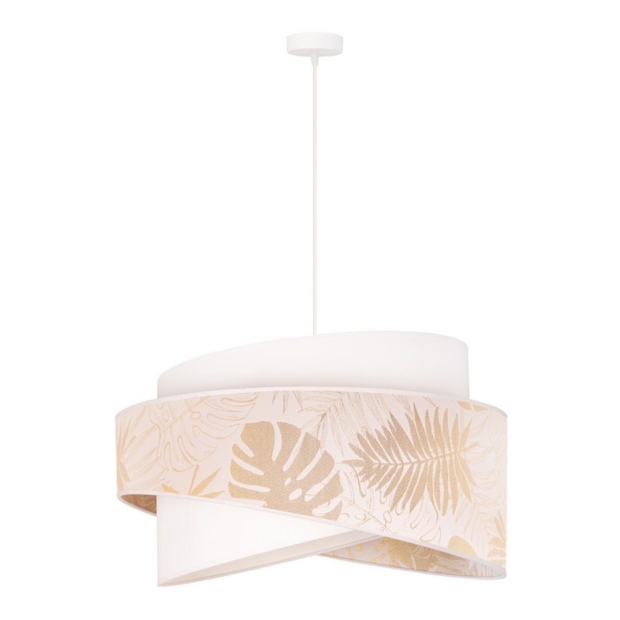 Duolla - Luster na sajli BROOKLYN 1xE27/40W/230V pr. 50 cm bela/mesing