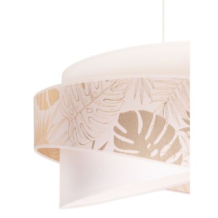 Duolla - Luster na sajli BROOKLYN 1xE27/40W/230V pr. 50 cm bela/mesing