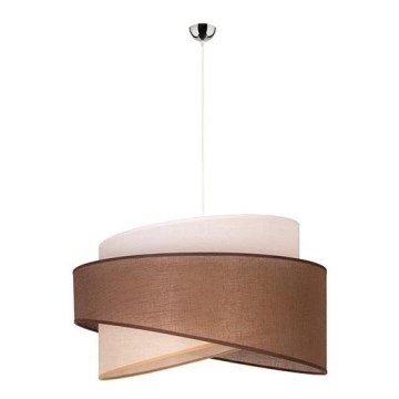 Duolla - Luster na sajli BROOKLYN 1xE27/40W/230V pr. 50 cm braon/bež/bela
